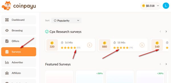 الطريقة الثالثة Surveys