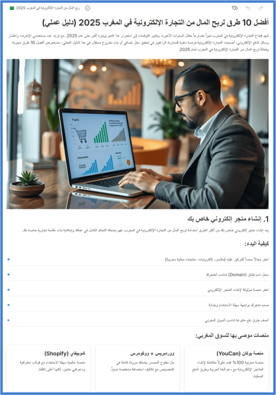 كتابة مقال بالذكاء الاصطناعي