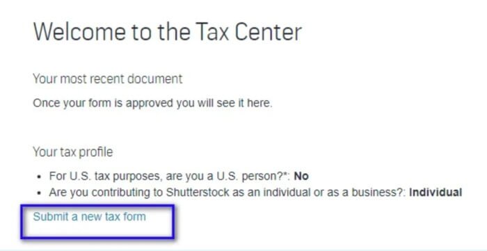 إعداد معلومات الضرائب Tax Information